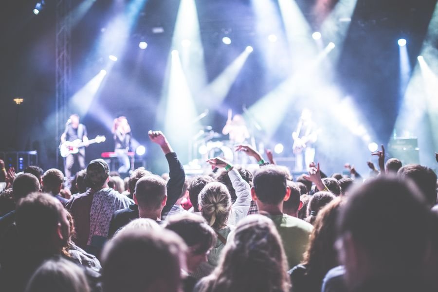 Live music festival crowd